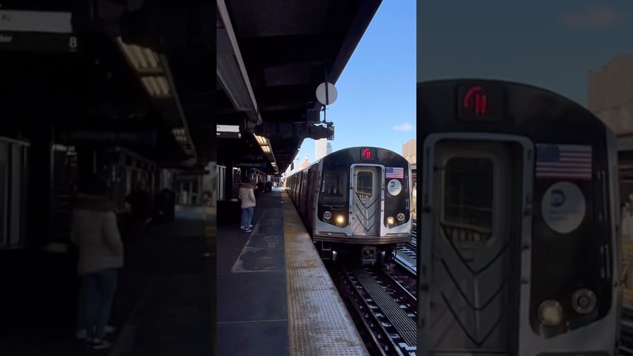 First Day of 2026: R160A-1 (M) Train Entering Marcy Ave