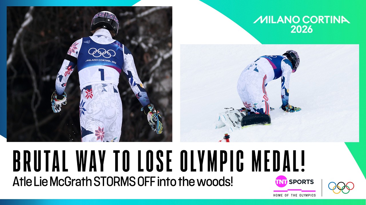 WOW! Atle Lie McGrath LAUNCHES poles over fence and collapses after missing out on gold 😮⛷️