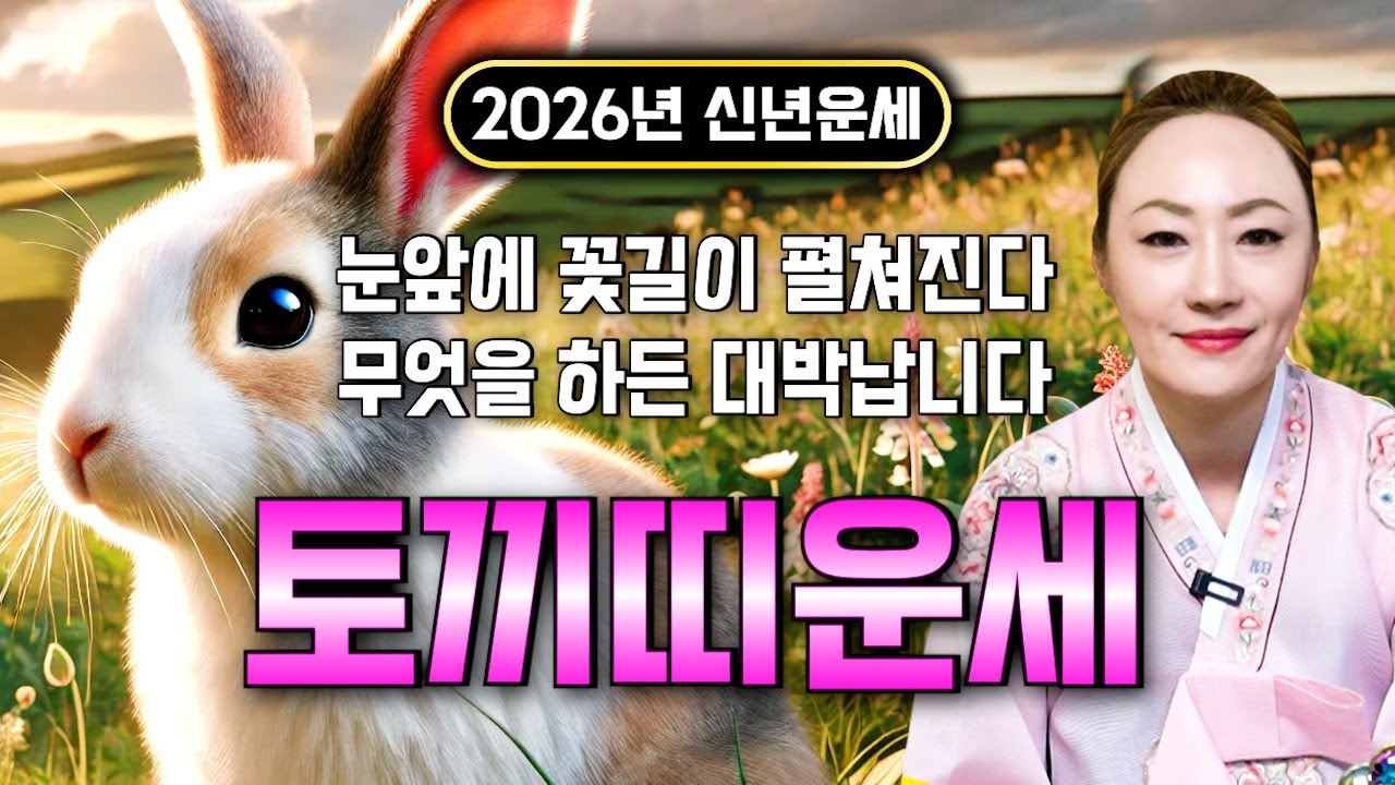 [2026년 토끼띠운세] 토끼띠 생일이 X월이라면 2026년에 100% 대박납니다! 금전,귀인,문서운 모두 펑펑 터진다!! 51년생 63년생 75년생 87년생 99년생 토끼띠운세
