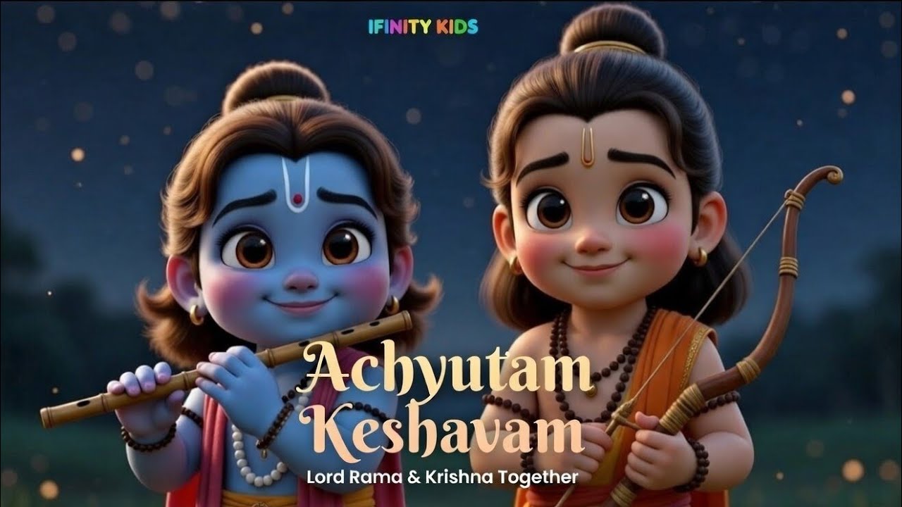 Achyutam Keshavam | Lord Rama & Krishna Together |#krishna #shriram #ram #achyutamkeshavam #together