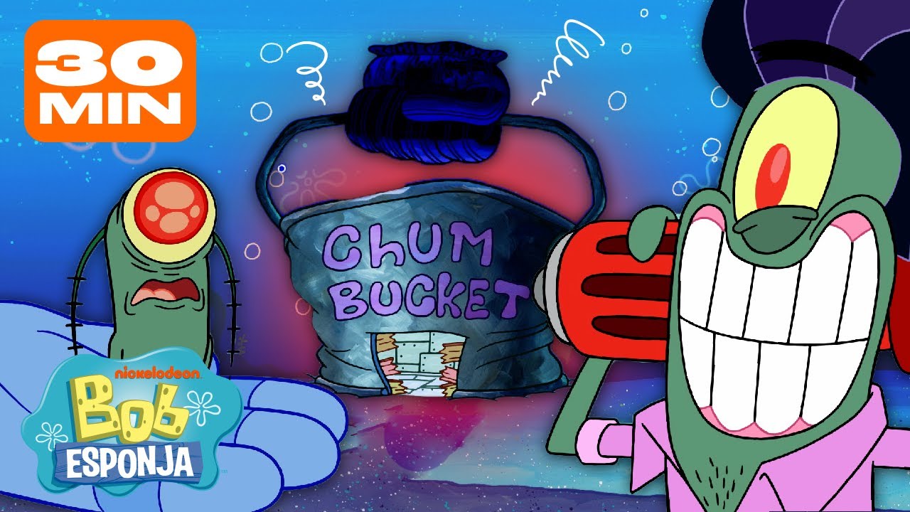 Bob Esponja | 30 MINUTOS Dentro do Balde de Lixo 🐠 | Bob Esponja em Português