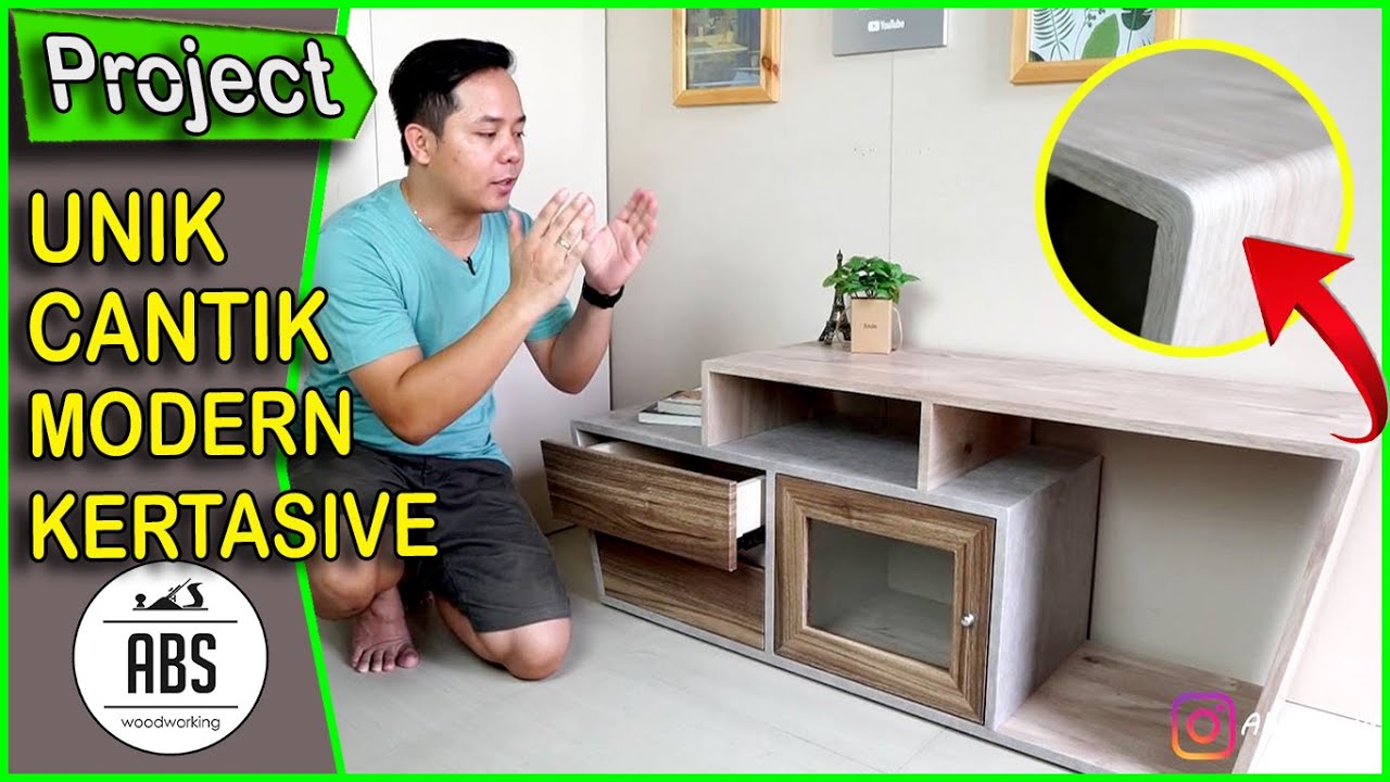 [DIY] MEMBUAT CREDENZA / KABINET TV UNIK DAN MODERN PAKAI FINISHING KERTASIVE