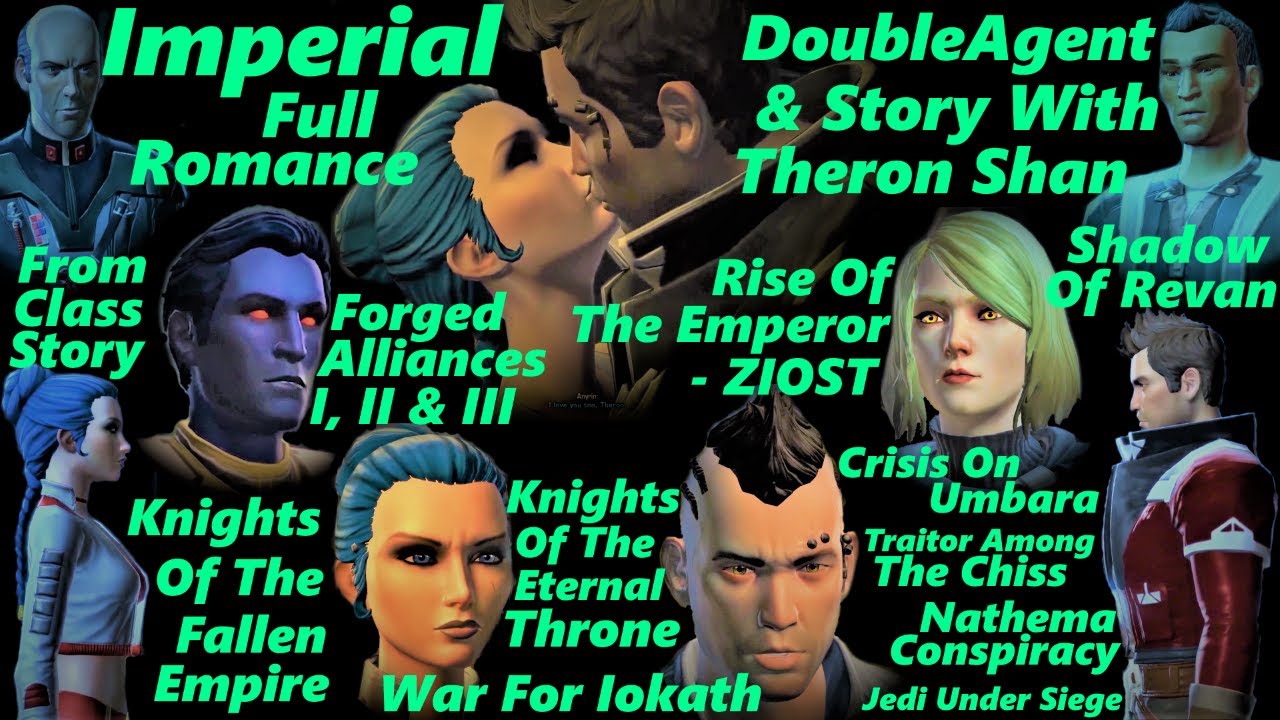 SWTOR Full Imperial-DoubleAgent STORY & ROMANCE WITH THERON SHAN- From Class Story- Jedi Under Siege
