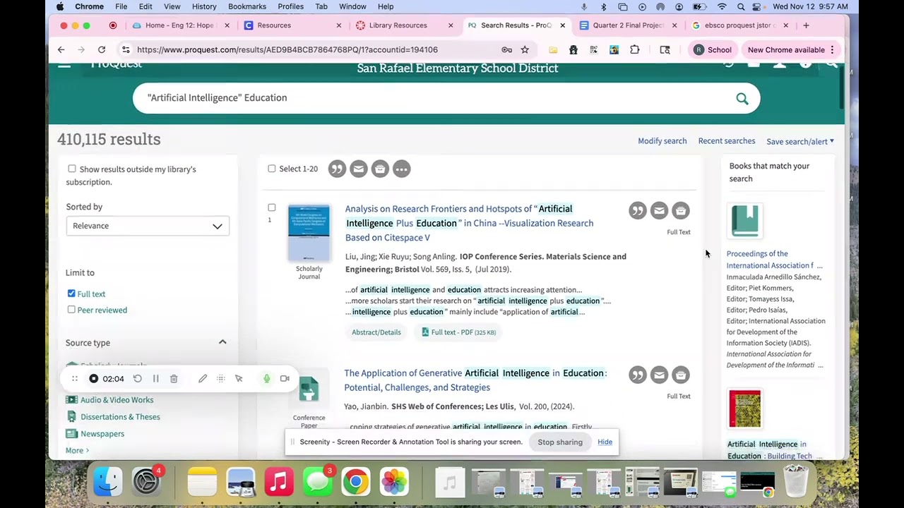 Proquest Filtering for Hope Tech