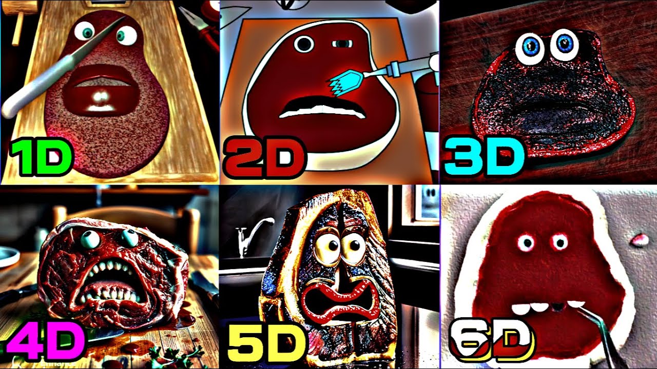 CHARLIE THE STEAK 1D | 2D |3D | 4D | 5D | 6D| WELL DONE animations