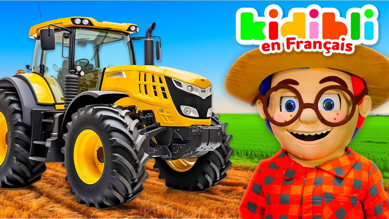 Les enfants vont à la ferme avec des tracteurs | Les enfants font semblant de jouer ! ⛑ Kidibli