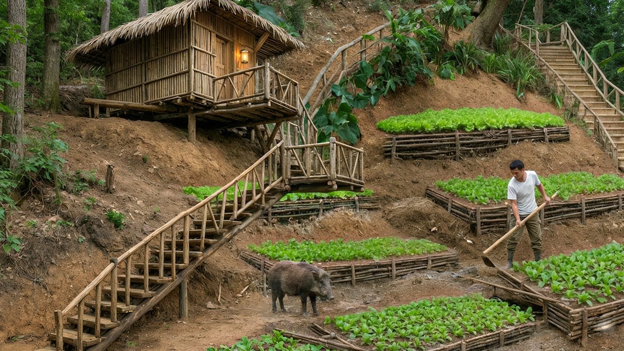 Surviving Alone in the Wild: Planting Seedlings and Setting Traps for Wild Animals