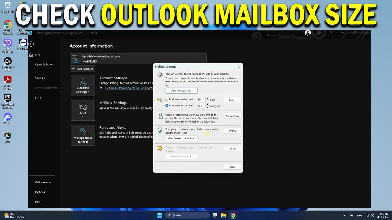 Как проверить размер и лимит почтового ящика Outlook &mdash; простое решение