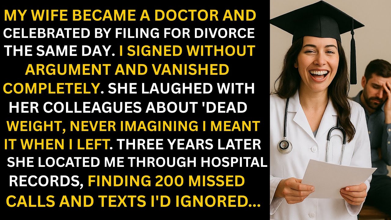 My wife became a doctor and celebrated by filing for divorce the same day. Three years later...
