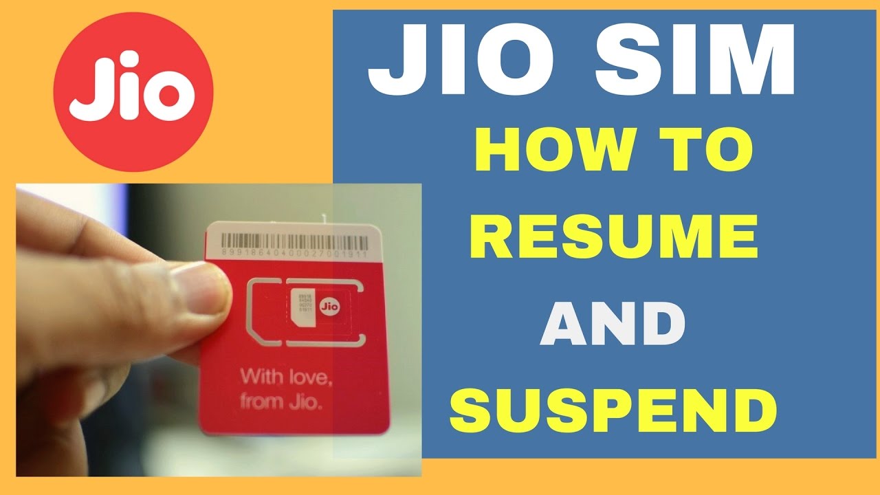 How to Easily SUSPEND or RESUME JIO 4G SIM card Services