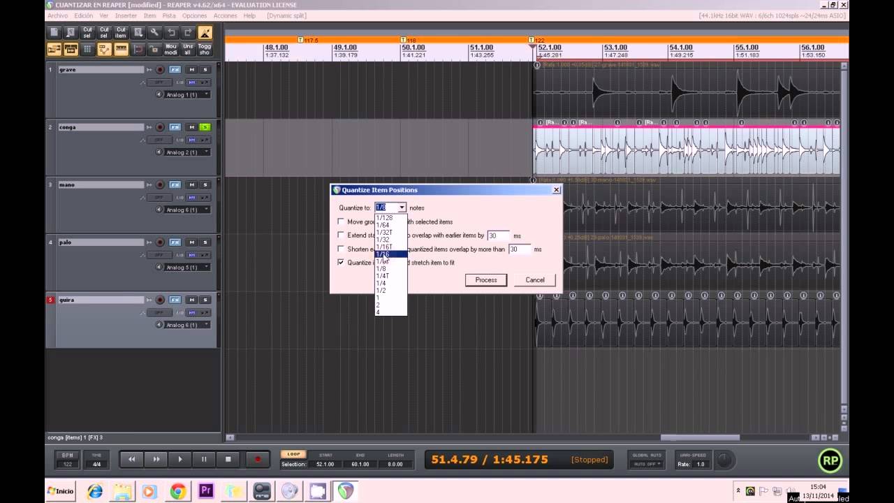 Cuantizar audio - TUTORIAL REAPER