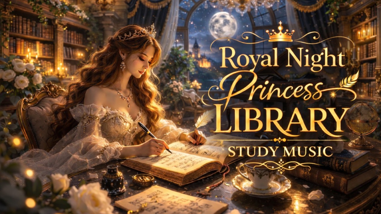 Royal Night Princess Library 🌙 Deep Focus Study Waltz (3 Hours, No ads)