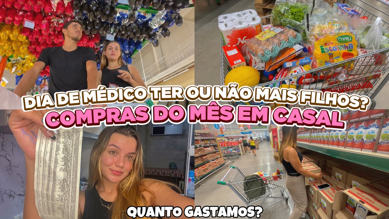 NOSSA PRIMEIRA COMPRA DO MÊS NO MERCADO DEPOIS DE CASADOS💍🛒 ESTAMOS PENSANDO EM TER OUTRO BEBÊ?🤰