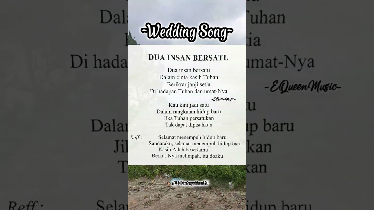 Instrumen + Lyric : Dua Insan Bersatu | #weddingsong