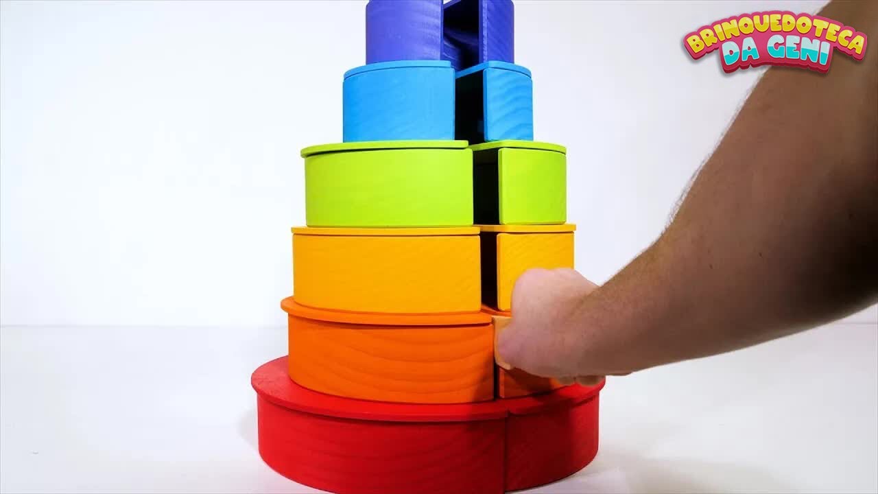 Blocos didáticos de arco-íris para bebês e crianças!