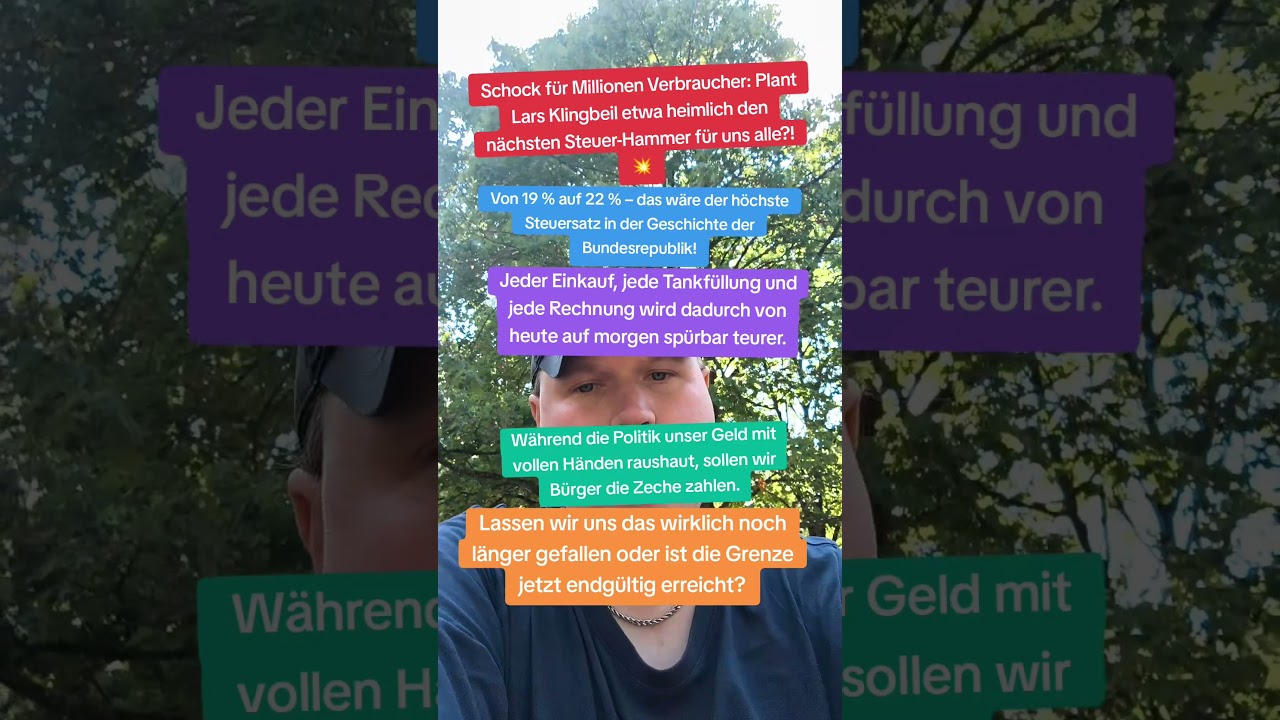 Plant Klingbeil den n&auml;chsten Steuer-Hammer?💥#SteuerHammer #Klingbeil #Mehrwertsteuer #PolitikUpdate