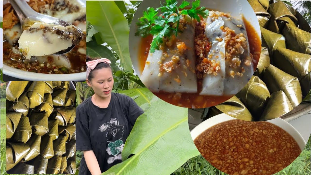 qhia ua ເຂົ້າຕົ້ມຈ້າວ (Making Banh Gio)