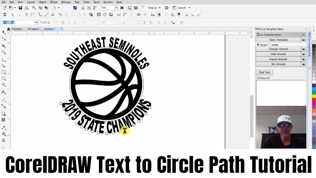 CorelDRAW Text to Bottom of Circle Path Design Tutorial | Graphics Suite x7 x8 2017 2018 2019