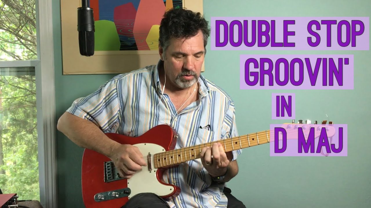 R&B Style Double Stops in Rock Improvisation // Laid Back D Major Groove // Jam Track at the End
