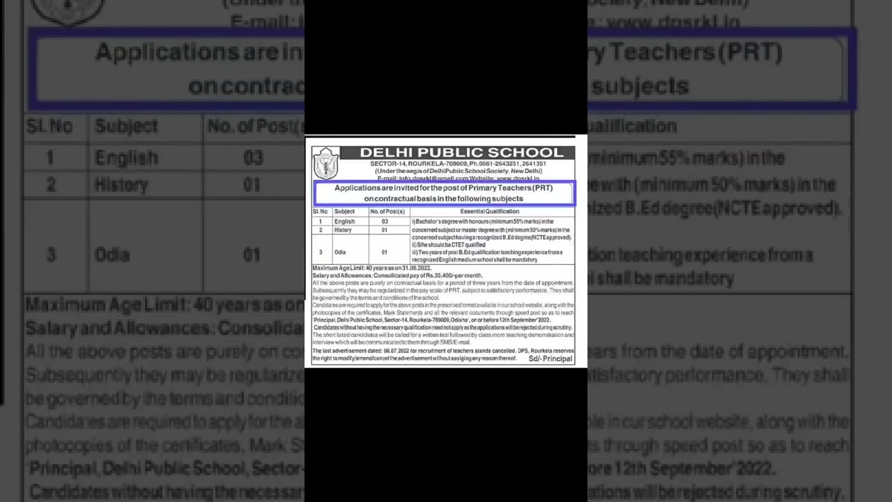 Primary Teacher(PRT) at Delhi Public School || PRT_Delhi Public School || DPS Recruitment_PRT
