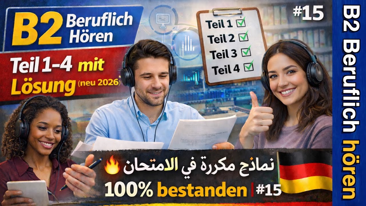 B2 Beruflich Hören neu 2026 🔥 Teil 1–4 mit Lösung | 100% bestanden | #15