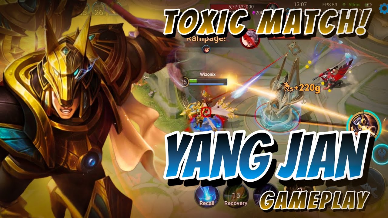 Toxic Match | Yang Jian Gameplay | Underrated Hero | Honor of Kings | HoK