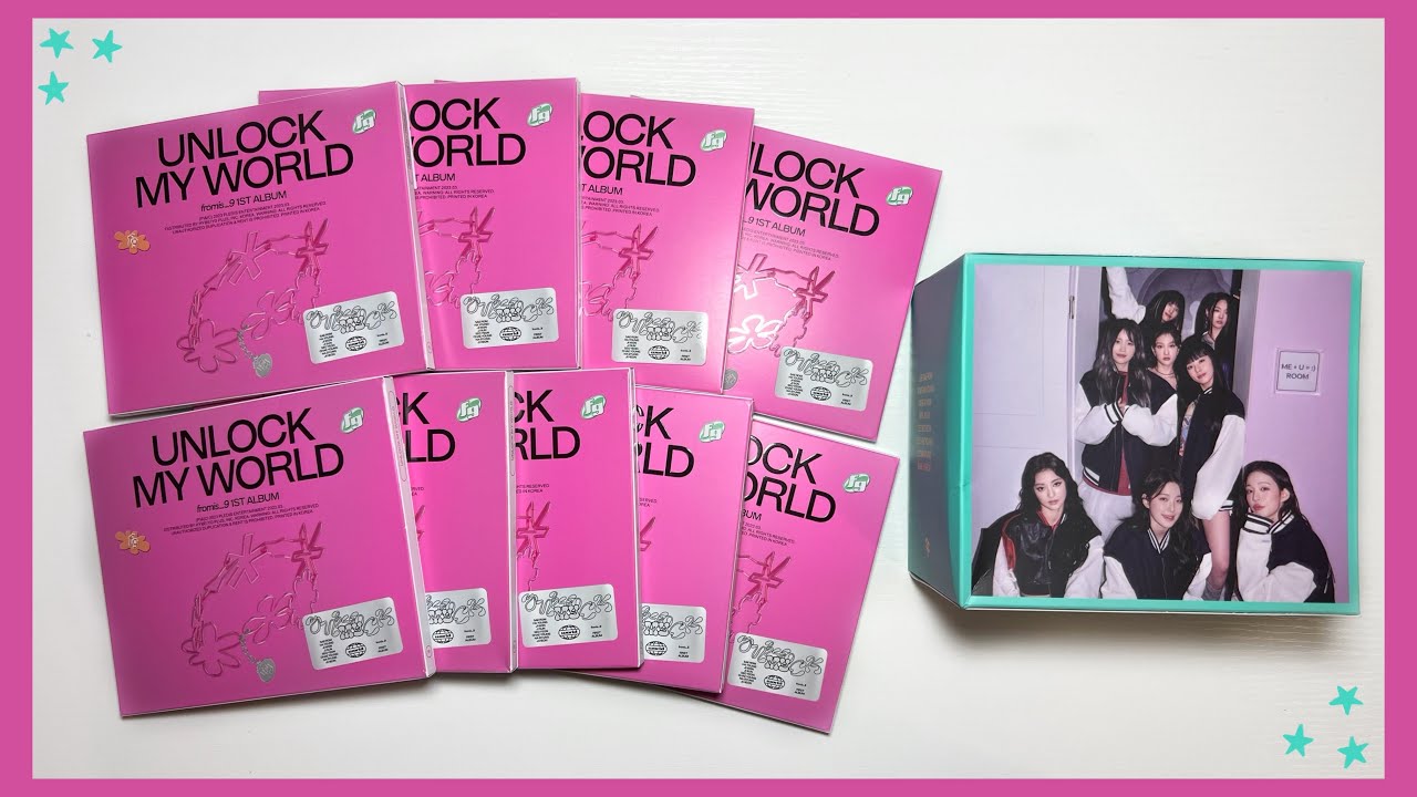unboxing fromis_9 1st full album unlock my world compact version! ✿ with weverse pobs!