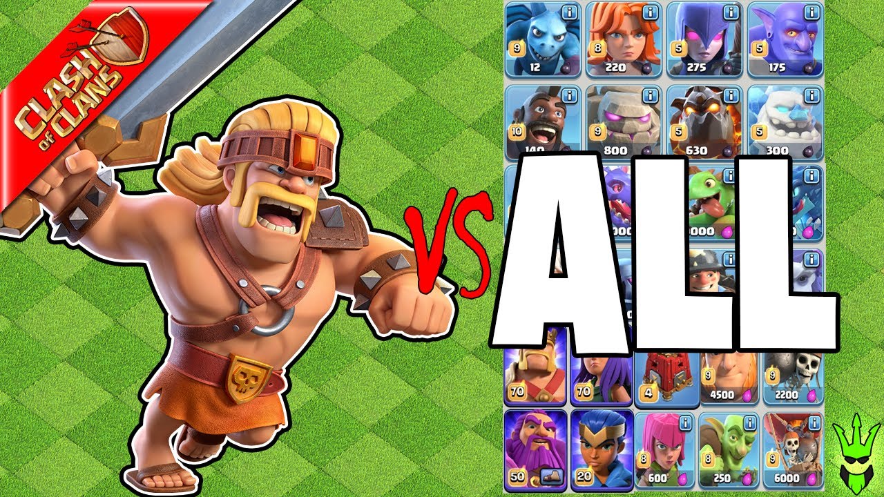 SUPER BARBARIANS vs EVERYTHING IN CLASH OF CLANS!
