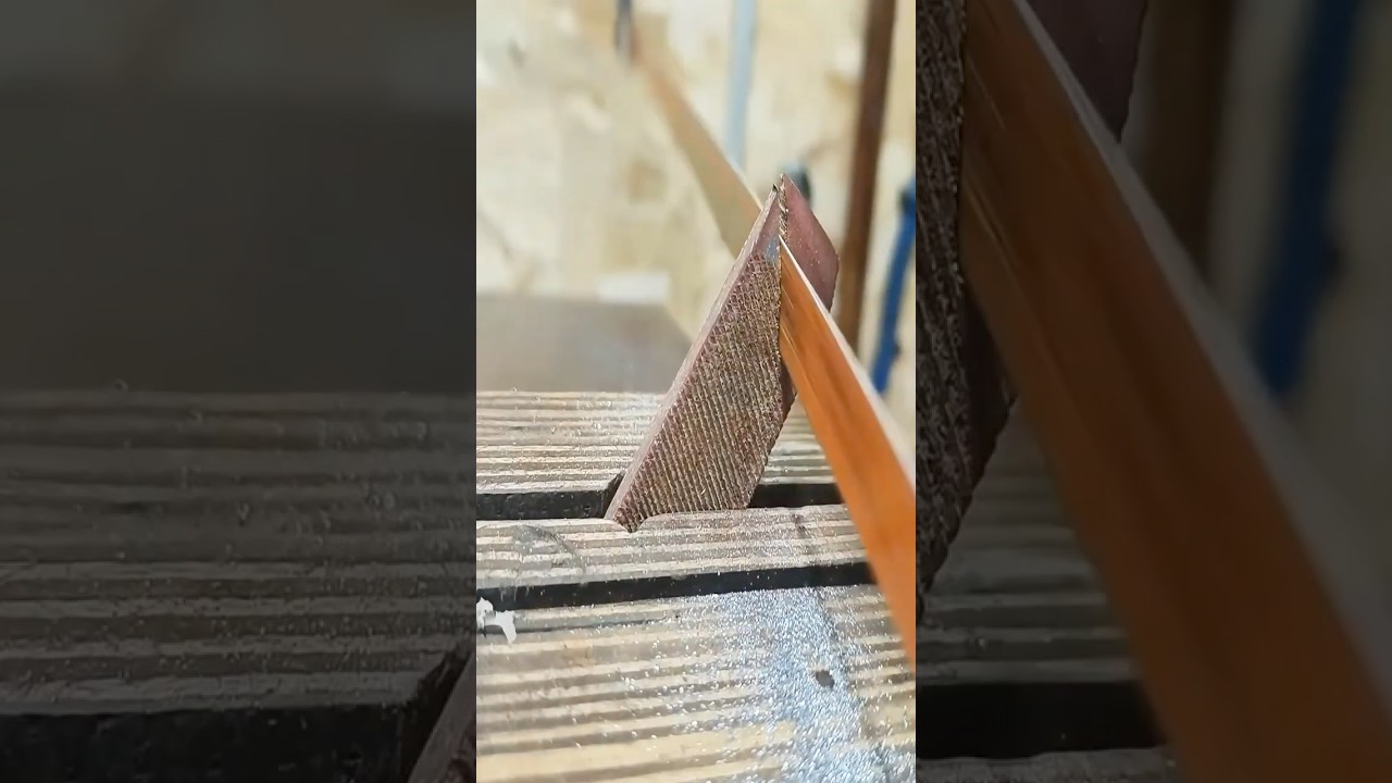 Old file reborn into a razor-sharp knife &ndash; raw ASMR metalwork