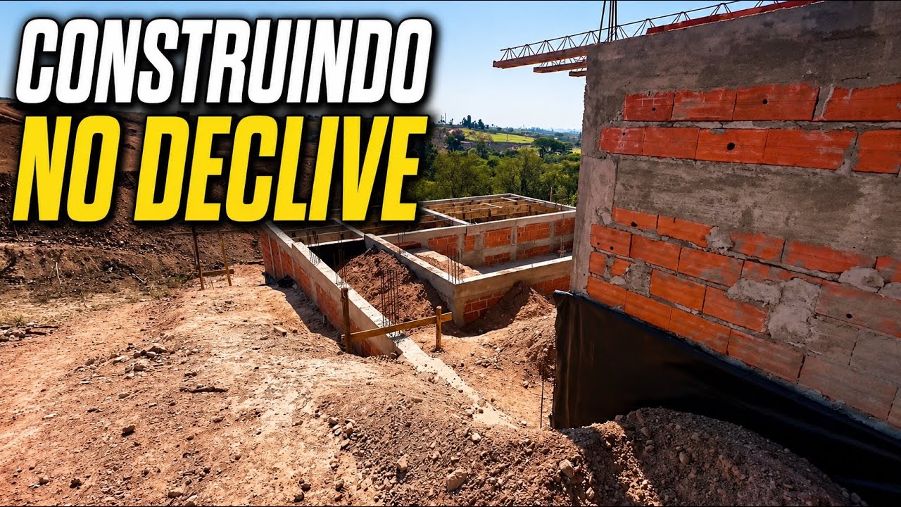 Muro de arrimo e piscina em terreno declive ! Residencial Iguatemi IV