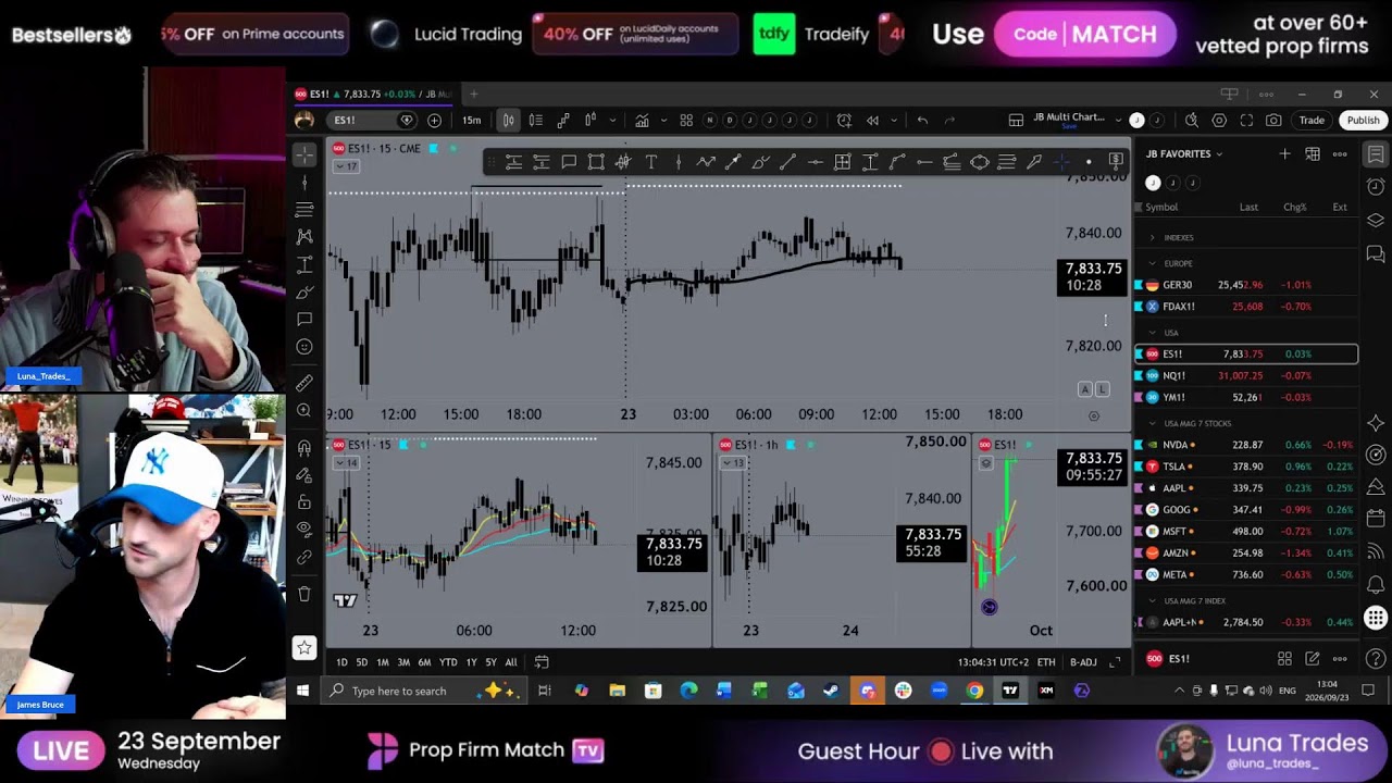 Live Futures Trading | London & New York Session | Prop Firm Match TV | 23/09/2026