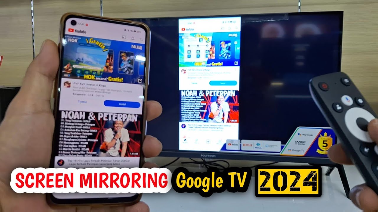 Cara Screen Mirroring Layar Hp Di Google TV Polytron PLD 32RG9059 & PLD 43RG9059
