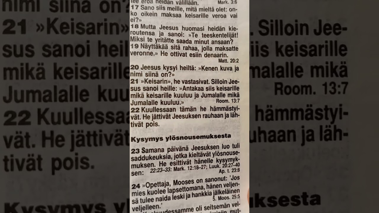🌿🕯️📖 Matteuksen evankeliumin luku 22. kokonaan luettuna. 