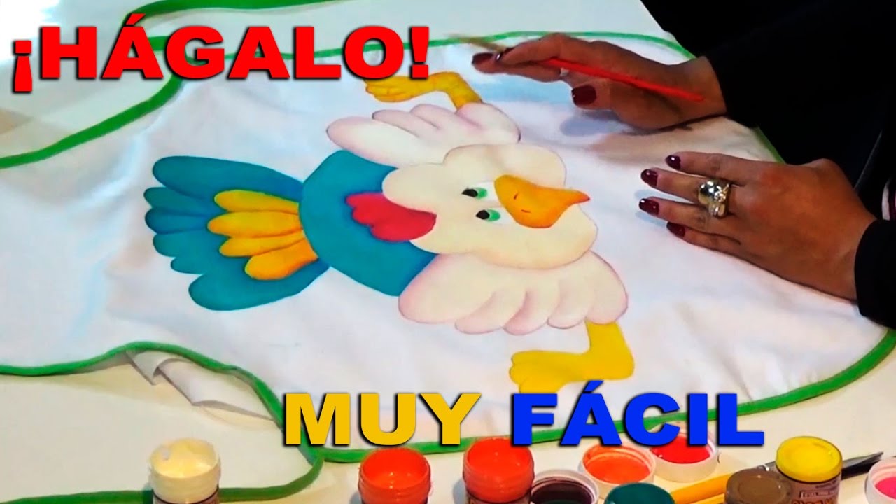 Como Transferir Dibujos a Tela (Gallina) - Pintar Tela Pintura Facil Ideas Para Ti
