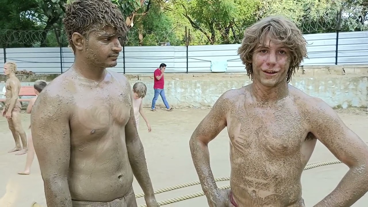 Nishan and Champion wrestler hunter - a talk after practice at Guru Shyamlal Akhada , New Delhi -