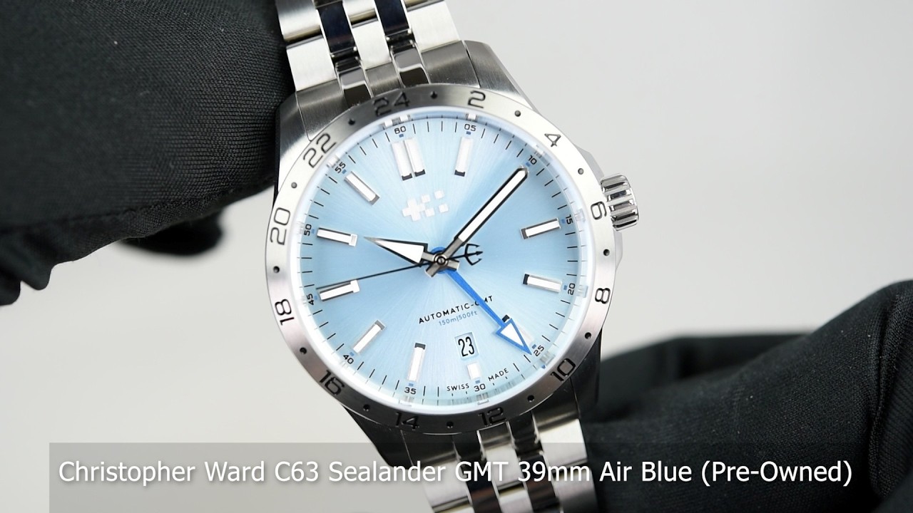 Часы Christopher Ward C63 Sealander GMT 39mm Air Blue (б/у)