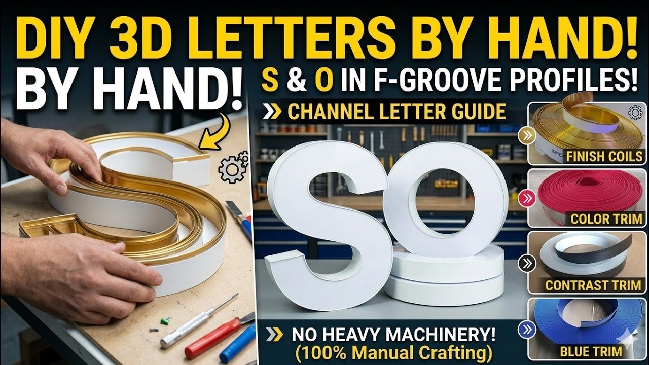 S And O In F Groove Profiles How To Make 3D Channel #letters  In Aluminum Profiles By Hand