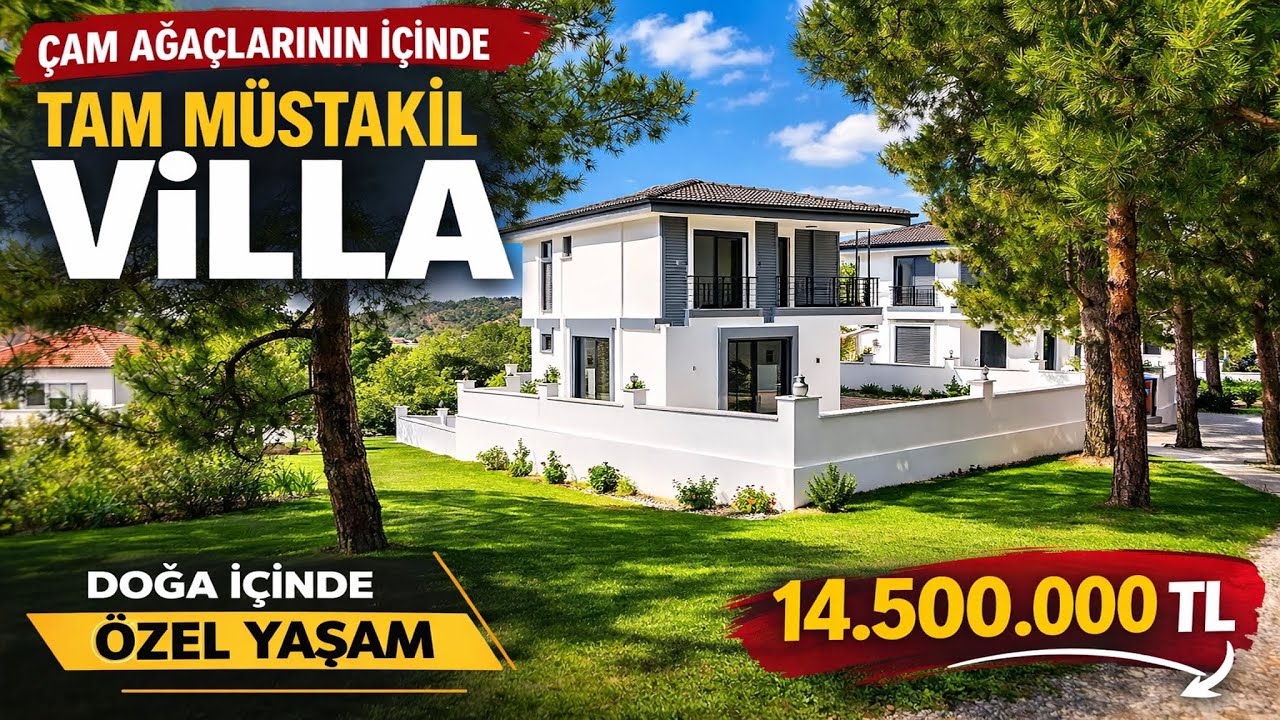 ÇAM AĞAÇLARIN GÖLGESİNDE EMSALLERİN EN UYGUN FİYATLISI 3+1 GENİŞ BODRUM KATLI SIFIR VİLLA