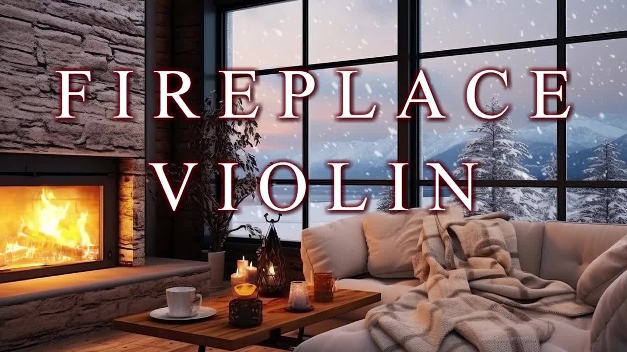 Fireplace Violin Music | Fireplace Ambience
