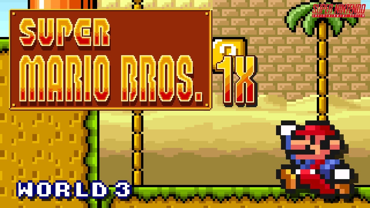 Walkthrough (SMW Hack) Super Mario Bros 1X - World 3.