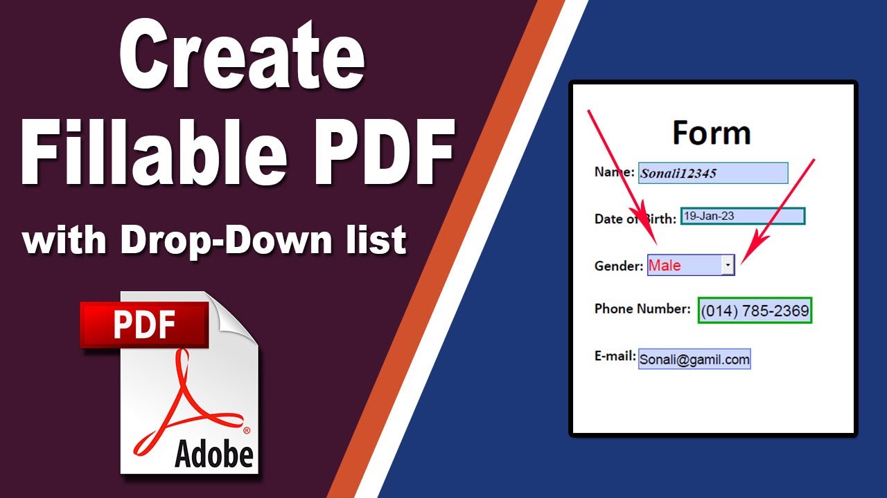 How to Make a Fillable form with Drop Down Menu PDF in Adobe Acrobat Pro 2020