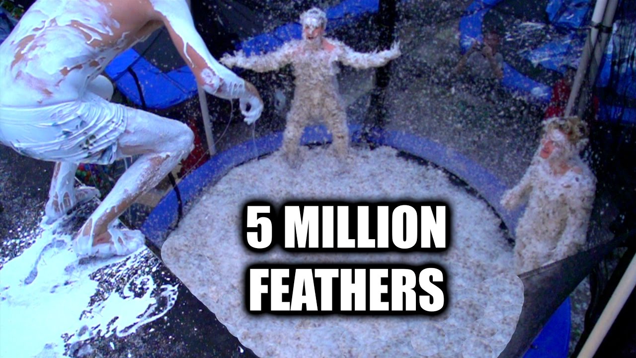 TRAMPOLINE VS GLUE AND FEATHERS!!! | JOOGSQUAD PPJT