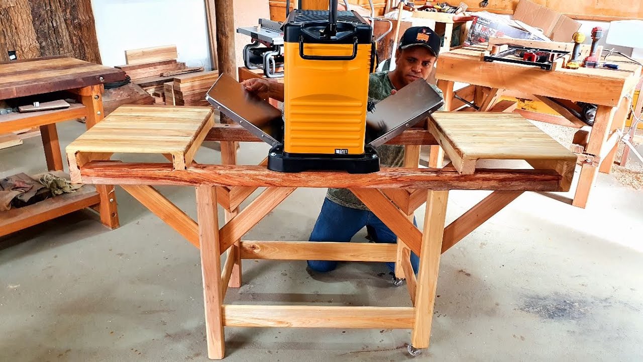 Ótima Ideia de Bancada Para Plaina Desengrosso-Idea of a Hillbilly for Planer Degreasing