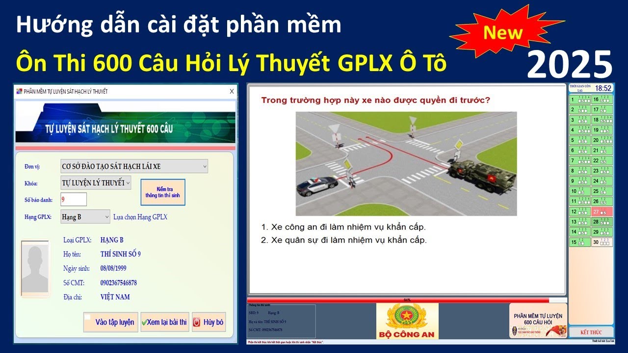Hướng Dẫn Cài Đặt Phần Mềm Ôn Thi 600 Câu Hỏi Lý Thuyết Giấy Phép Lái Xe Ô Tô 2025 Của Bộ Công An