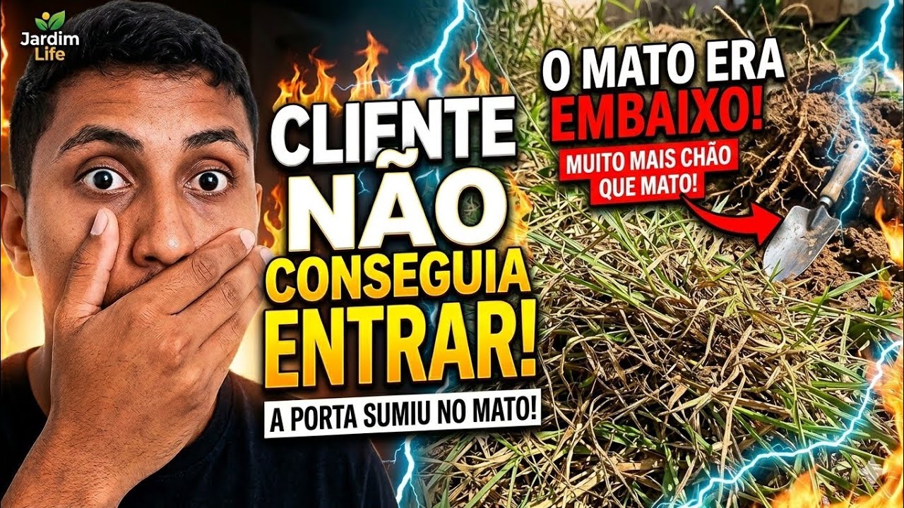 CLIENTE NÃO CONSEGUIA NEM ENTRAR EM CASA! 😱 Limpeza de Mato Alto na Frente da Casa (Roçadeira)