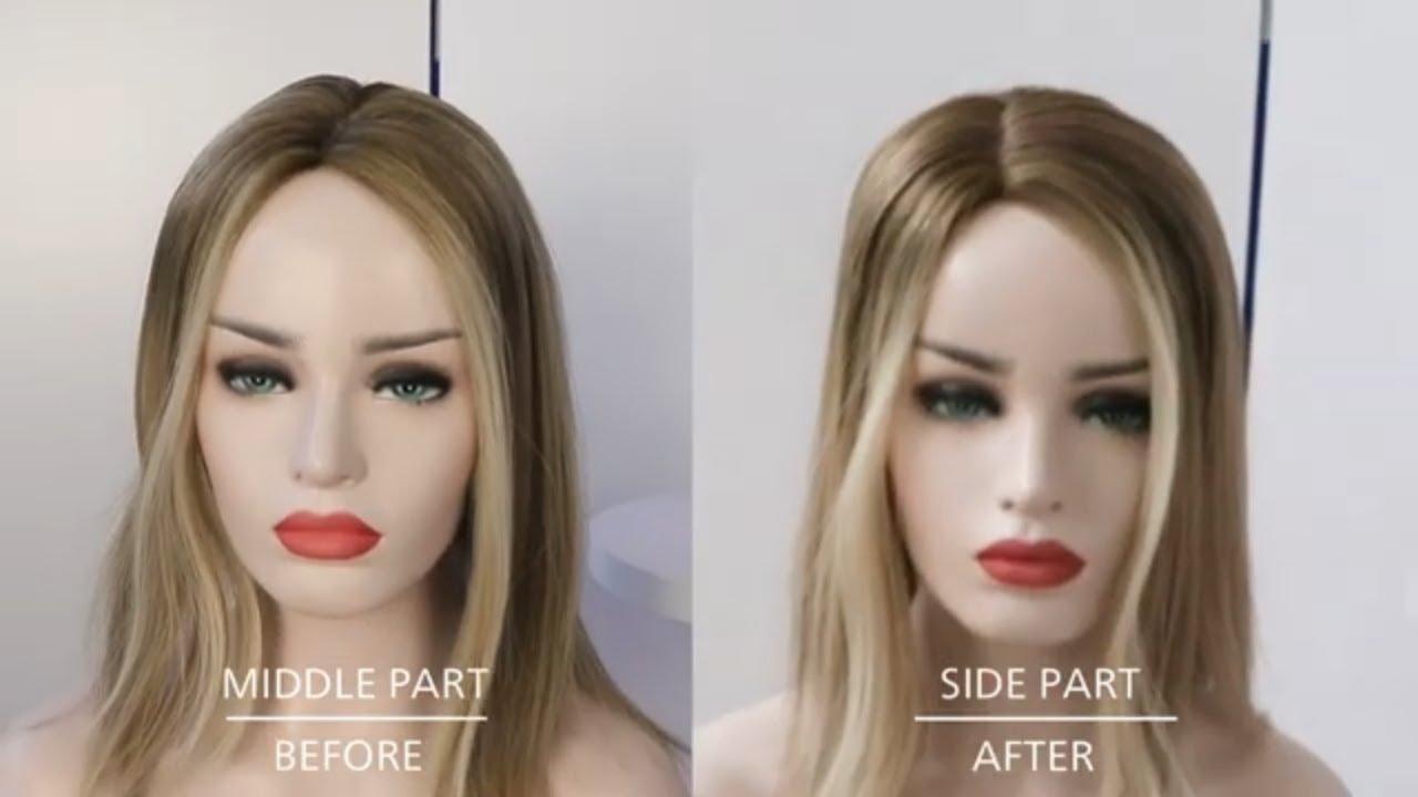 How to change the hair parting line on a human hair topper