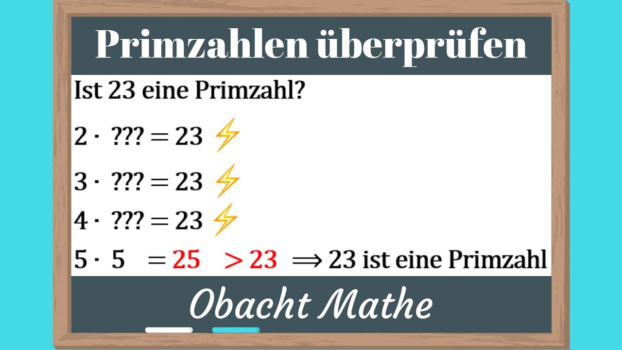 Überprüfen, ob eine Zahl eine PRIMZAHL ist | schnell & einfach erklärt | ObachtMathe