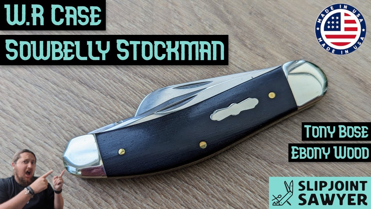 W.R Case & Sons Tony Bose Sowbelly Stockman Ebony Wood TB6339 SS 16054 - Sharp Show Bargain!