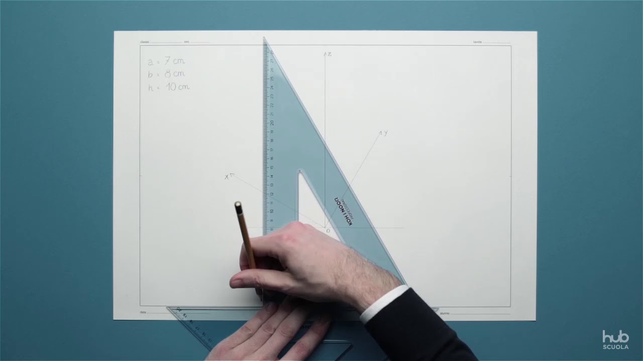 Assonometria monometrica di una piramide