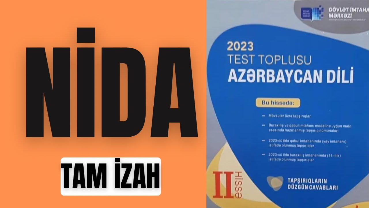 Azərbaycan dili | DİM-in test toplusu 2023 | Nida | TAM İZAH